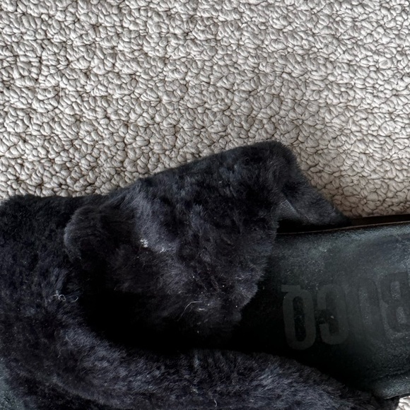 Labucq Shearling Mules/Sandals 38 Euro black - Picture 5 of 6